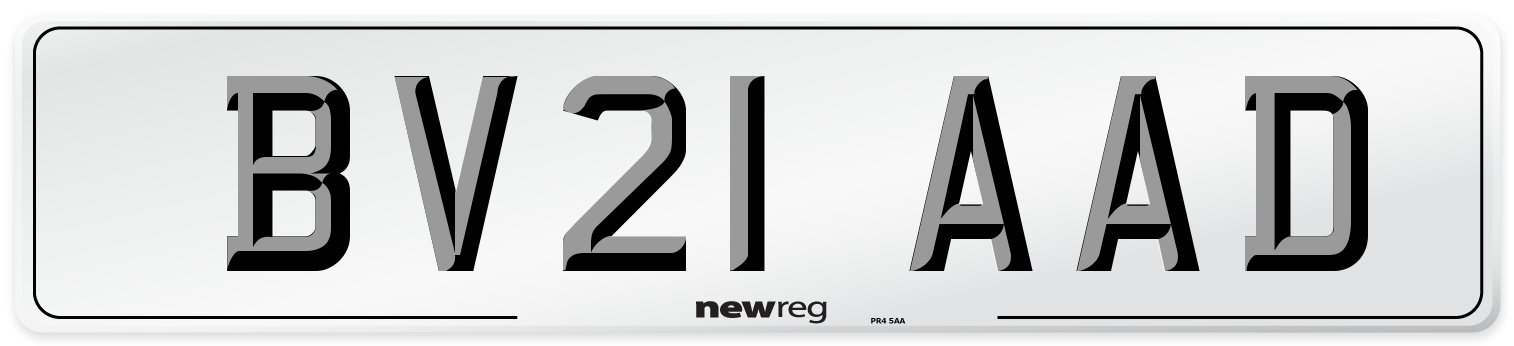 BV21 AAD Number Plate from New Reg